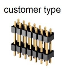 Custom Pin Header: SM C02 2200 XX FS (A=   , C=   ,D=   , E=   ) - packaging - Schmid-M: Custom Pin Header SM C02 2200 XX FS, Pin Header RM 2.54, two rows, two insulations, THT - custom - minimum quantity 100pcs